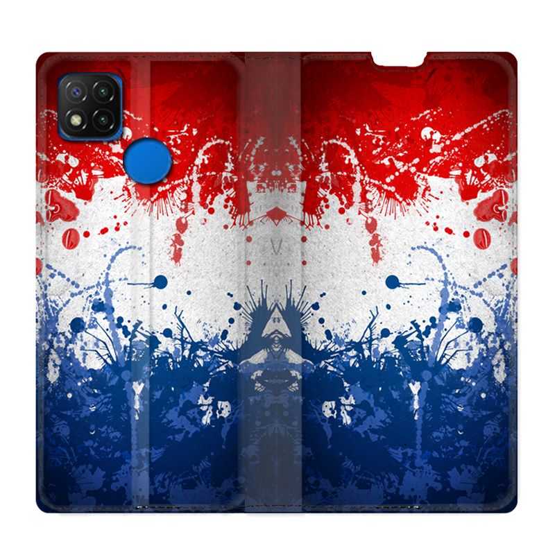 Housse Cuir Portefeuille PourXiaomi Redmi 9C France Eclaboussure