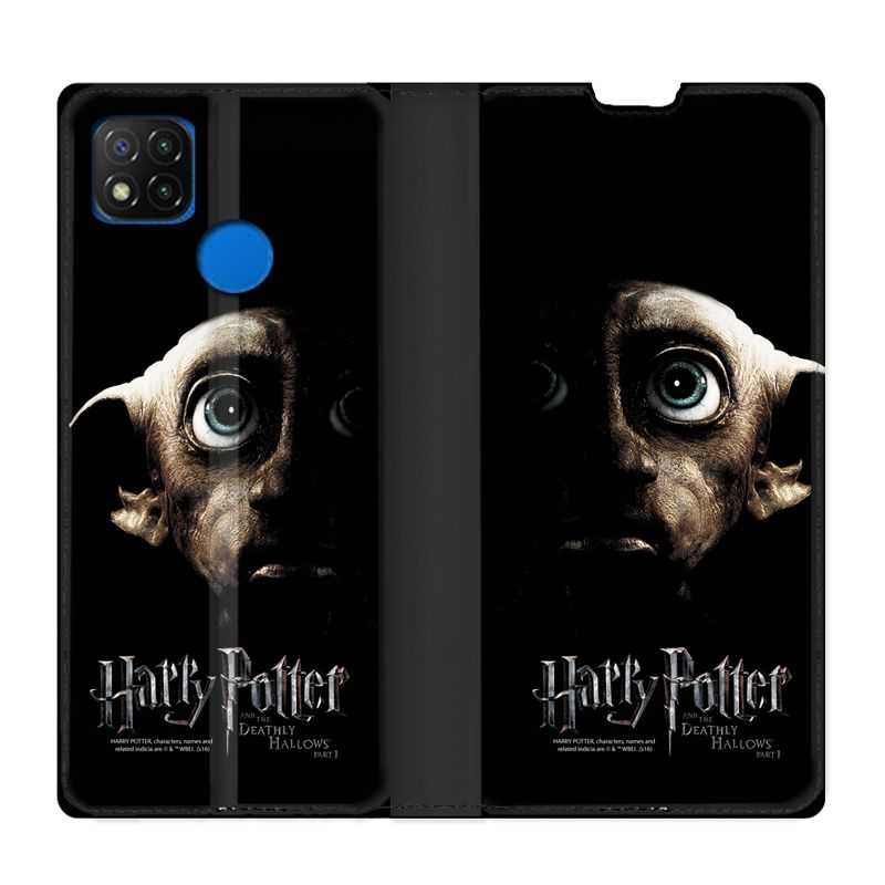 Housse Cuir Portefeuille PourXiaomi Redmi 9C WB License Harry Potter Hollows Dobby