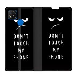 Housse Cuir Portefeuille PourXiaomi Redmi 9C Humour Don't Touch
