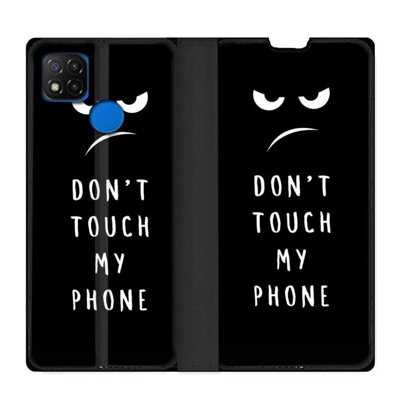 Housse Cuir Portefeuille PourXiaomi Redmi 9C Humour Don't Touch