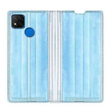 Housse Cuir Portefeuille PourXiaomi Redmi 9C Humour Masque chirurgical