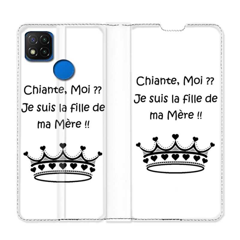 Housse Cuir Portefeuille PourXiaomi Redmi 9C Humour Moi Chiante