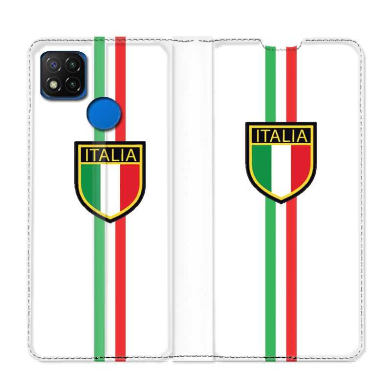 Housse Cuir Portefeuille PourXiaomi Redmi 9C Italie 3 Blanc