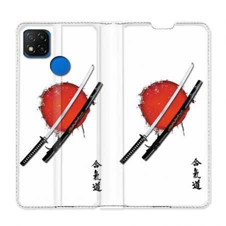 Housse Cuir Portefeuille PourXiaomi Redmi 9C Japon Epée