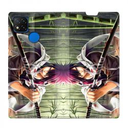 Housse Cuir Portefeuille PourXiaomi Redmi 9C Manga Bambou