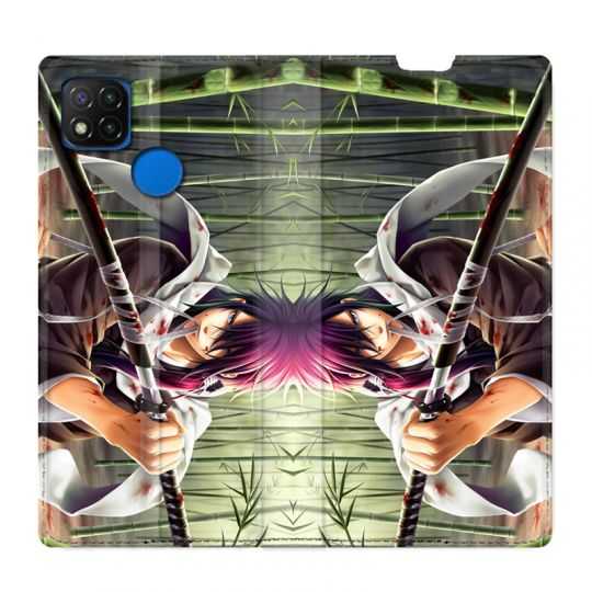 Housse Cuir Portefeuille PourXiaomi Redmi 9C Manga Bambou