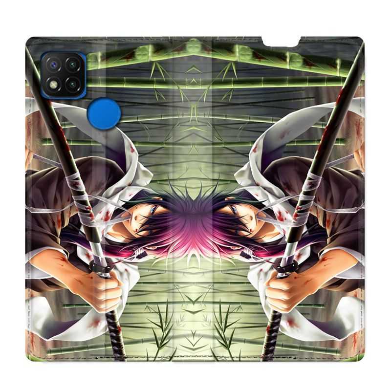 Housse Cuir Portefeuille PourXiaomi Redmi 9C Manga Bambou