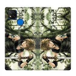 Housse Cuir Portefeuille PourXiaomi Redmi 9C Manga Bois