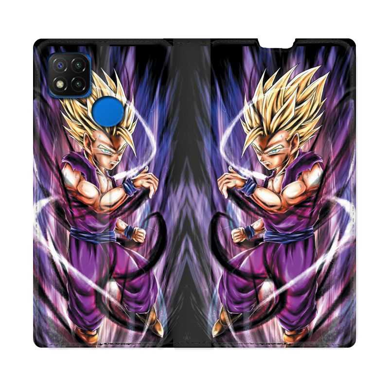 Housse Cuir Portefeuille PourXiaomi Redmi 9C Manga Dragon Ball Sangohan Violet