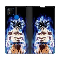 Housse Cuir Portefeuille PourXiaomi Redmi 9C Manga Dragon Ball Sangoku Noir