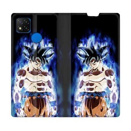 Housse Cuir Portefeuille PourXiaomi Redmi 9C Manga Dragon Ball Sangoku Noir