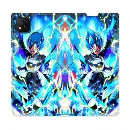 Housse Cuir Portefeuille PourXiaomi Redmi 9C Manga Dragon Ball Vegeta Bleu