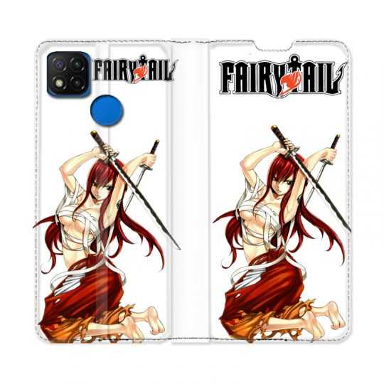 Housse Cuir Portefeuille PourXiaomi Redmi 9C Manga Fairy Tail Erza