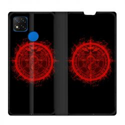 Housse Cuir Portefeuille PourXiaomi Redmi 9C Manga Fullmetal Alchemist Logo