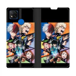 Housse Cuir Portefeuille PourXiaomi Redmi 9C Manga My Hero Academia Noir
