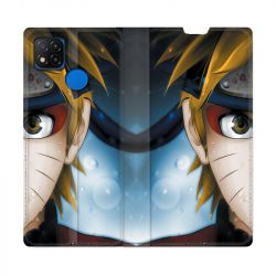 Housse Cuir Portefeuille PourXiaomi Redmi 9C Manga Naruto Blanc