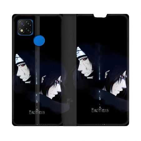 Housse Cuir Portefeuille PourXiaomi Redmi 9C Manga Naruto Sasuke Itachi