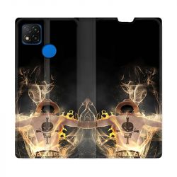 Housse Cuir Portefeuille PourXiaomi Redmi 9C Manga One Piece Ace Noir