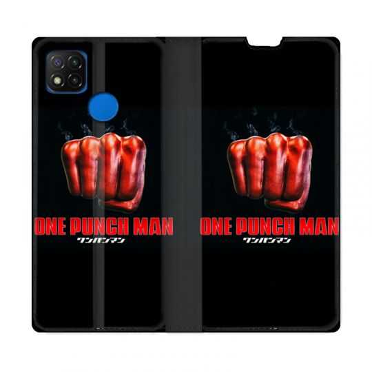 Housse Cuir Portefeuille PourXiaomi Redmi 9C Manga One Punch Man Poing