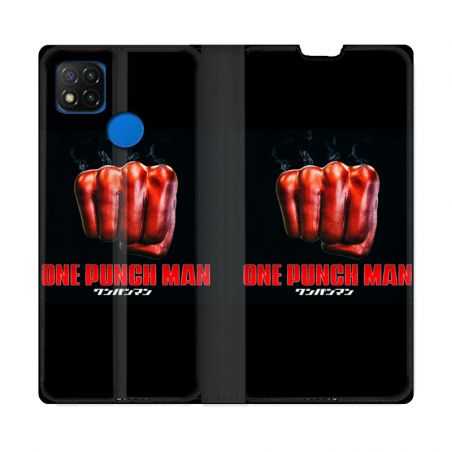 Housse Cuir Portefeuille PourXiaomi Redmi 9C Manga One Punch Man Poing