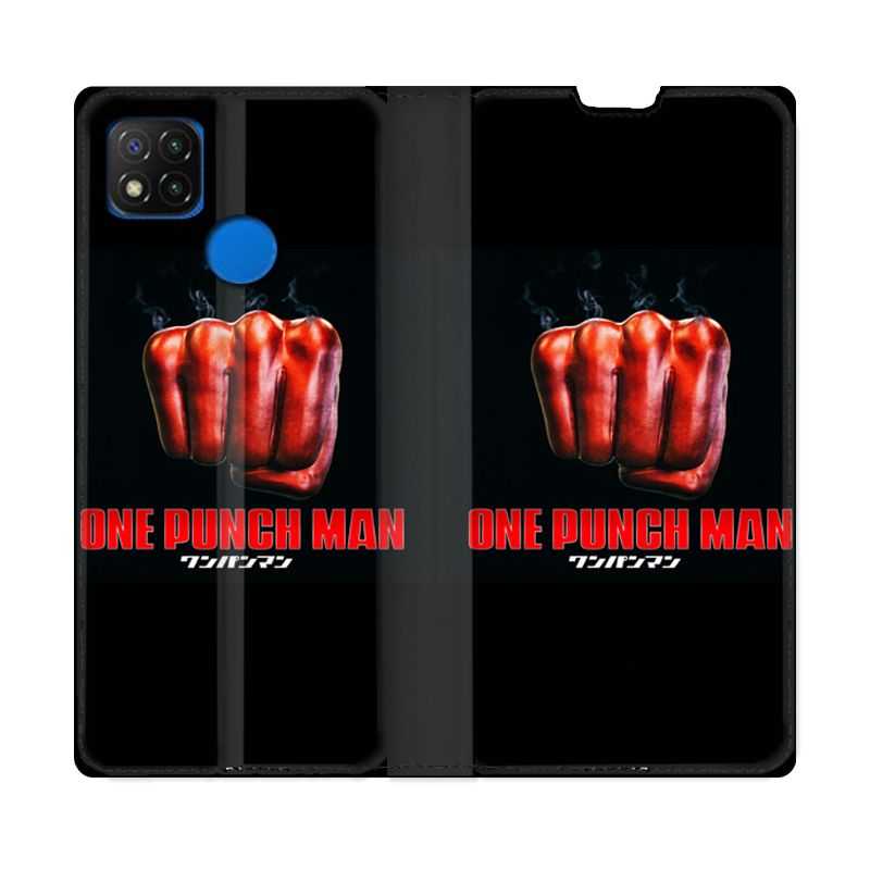 Housse Cuir Portefeuille PourXiaomi Redmi 9C Manga One Punch Man Poing