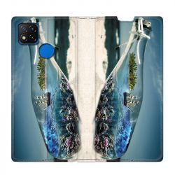 Housse Cuir Portefeuille PourXiaomi Redmi 9C Mer Bouteille