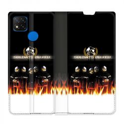 Housse Cuir Portefeuille PourXiaomi Redmi 9C Pompier Soldat