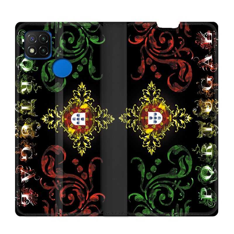 Housse Cuir Portefeuille PourXiaomi Redmi 9C Portugal Arabesque