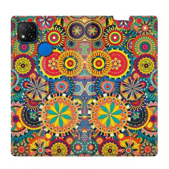 Housse Cuir Portefeuille PourXiaomi Redmi 9C Psychedelic Roue