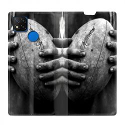 Housse Cuir Portefeuille PourXiaomi Redmi 9C Rugby Ballon Vintage