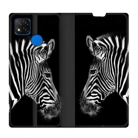 Housse Cuir Portefeuille PourXiaomi Redmi 9C Savane Zebra