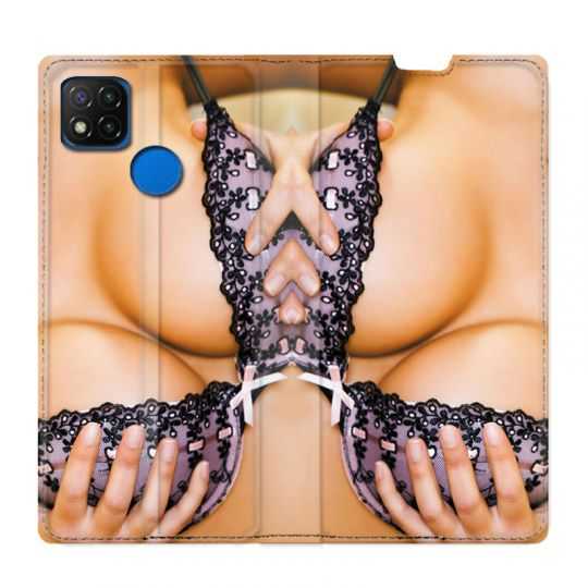 Housse Cuir Portefeuille PourXiaomi Redmi 9C Sexy Boobs