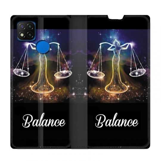 Housse Cuir Portefeuille PourXiaomi Redmi 9C Signe Zodiaque 2 Balance
