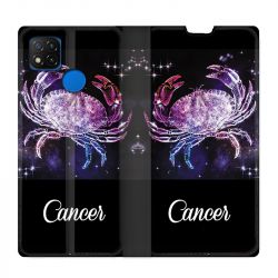 Housse Cuir Portefeuille PourXiaomi Redmi 9C Signe Zodiaque 2 Cancer