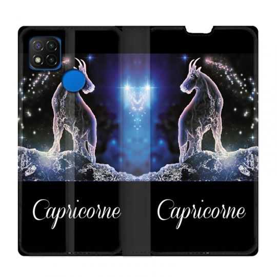 Housse Cuir Portefeuille PourXiaomi Redmi 9C Signe Zodiaque 2 Capricorne