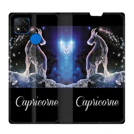 Housse Cuir Portefeuille PourXiaomi Redmi 9C Signe Zodiaque 2 Capricorne