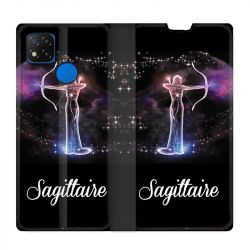 Housse Cuir Portefeuille PourXiaomi Redmi 9C Signe Zodiaque 2 Sagittaire