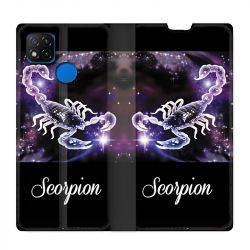 Housse Cuir Portefeuille PourXiaomi Redmi 9C Signe Zodiaque 2 Scorpion