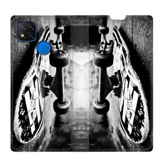 Housse Cuir Portefeuille PourXiaomi Redmi 9C Skate Vintage