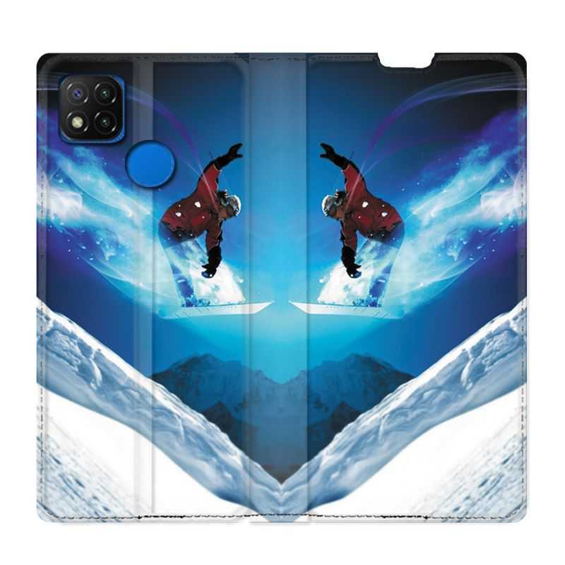 Housse Cuir Portefeuille PourXiaomi Redmi 9C Snowboard Saut