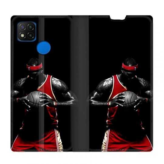 Housse Cuir Portefeuille PourXiaomi Redmi 9C Basketeur