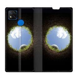 Housse Cuir Portefeuille PourXiaomi Redmi 9C Golf Trou
