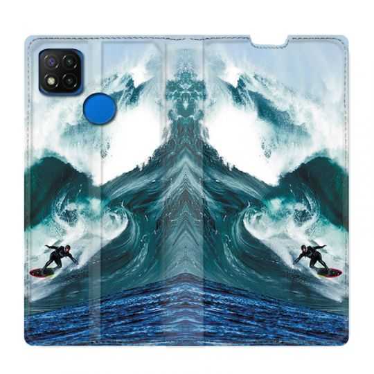 Housse Cuir Portefeuille PourXiaomi Redmi 9C Surf Vague