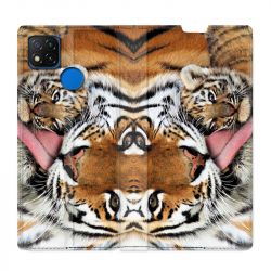 Housse Cuir Portefeuille PourXiaomi Redmi 9C Bebe Tigre