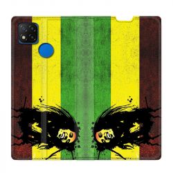Housse Cuir Portefeuille PourXiaomi Redmi 9C Bob Marley Drapeau