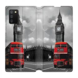 Housse cuir portefeuille Pour Samsung Galaxy A02S Angleterre London Bus