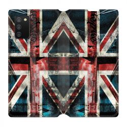 Housse cuir portefeuille Pour Samsung Galaxy A02S Angleterre UK Jean's