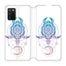 Housse cuir portefeuille Pour Samsung Galaxy A02S Animaux Maori Tortue Color