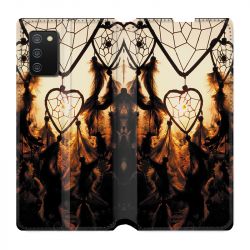 Housse cuir portefeuille Pour Samsung Galaxy A02S Attrape Reve Noir