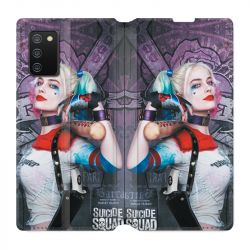 Housse cuir portefeuille Pour Samsung Galaxy A02S Harley Quinn Batte